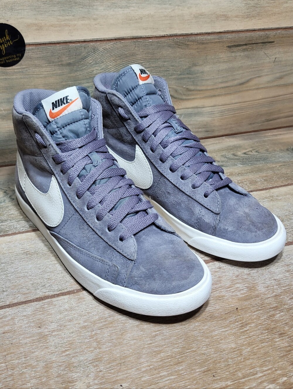 Nike Blazer Mid Vintage Suede Sneakers Gunsmoke Grey 917862-004 Womens Sz 9